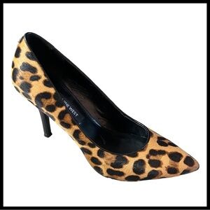 NINE WEST NWOB Leather Animal Print Heels